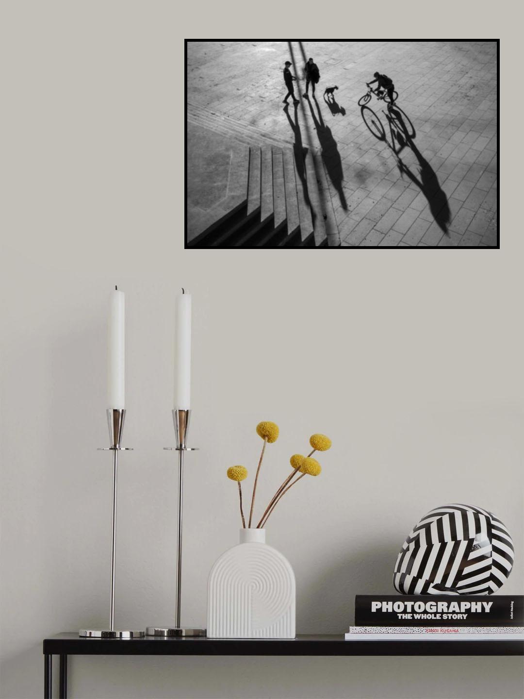 Two mans dog and cyclist Poster och Canvastavla
