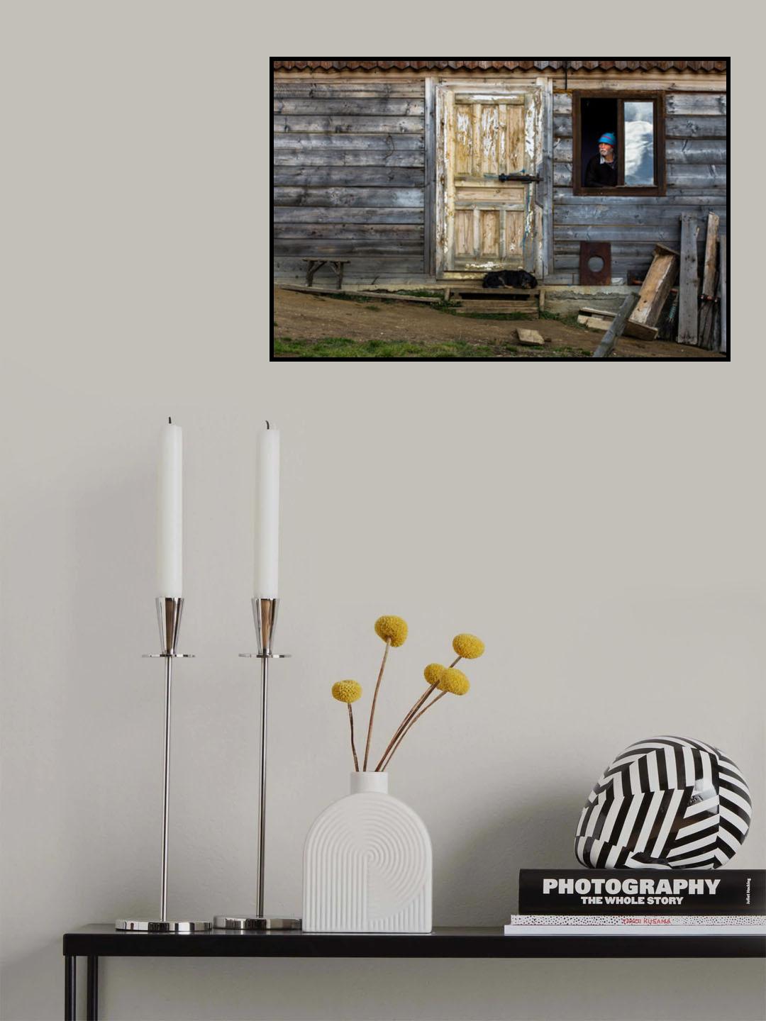 A man, a dog, an empty chair Poster och Canvastavla