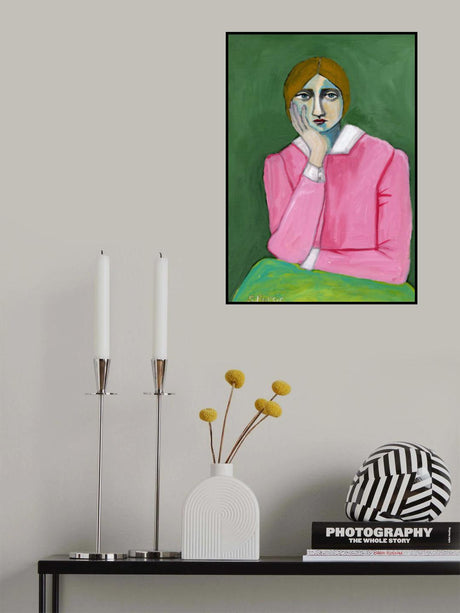 Vintage Lady in pink Poster och Canvastavla