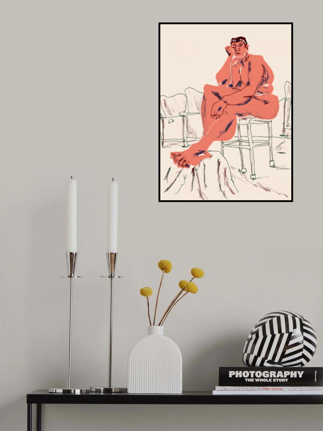 Nude Seated In A Chair Poster och Canvastavla