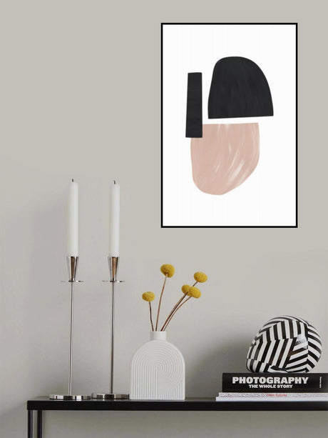 Black and Nude Abstract Shapes Poster och Canvastavla