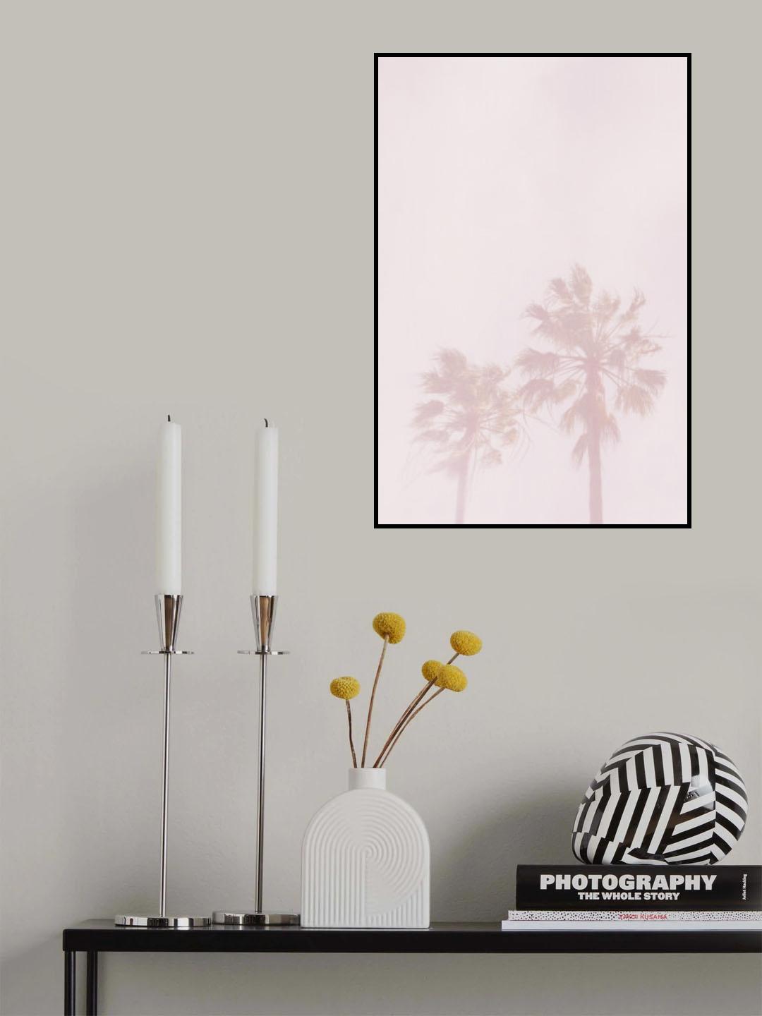 Pink Palms Poster och Canvastavla