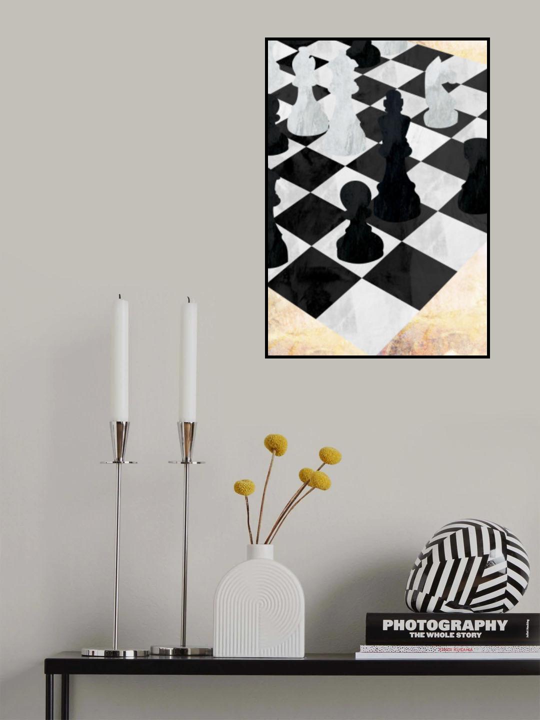 Chess black and gold2 Poster och Canvastavla