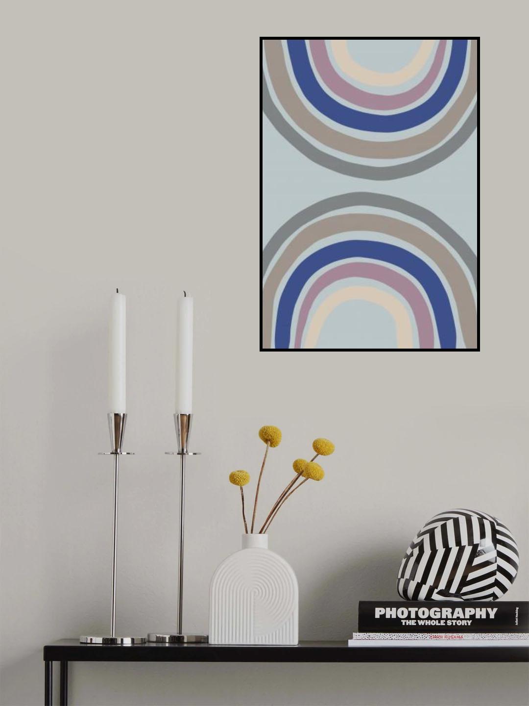 Double Rainbow Blue Poster och Canvastavla