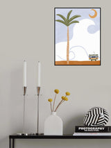Little Tram On Beach Poster och Canvastavla