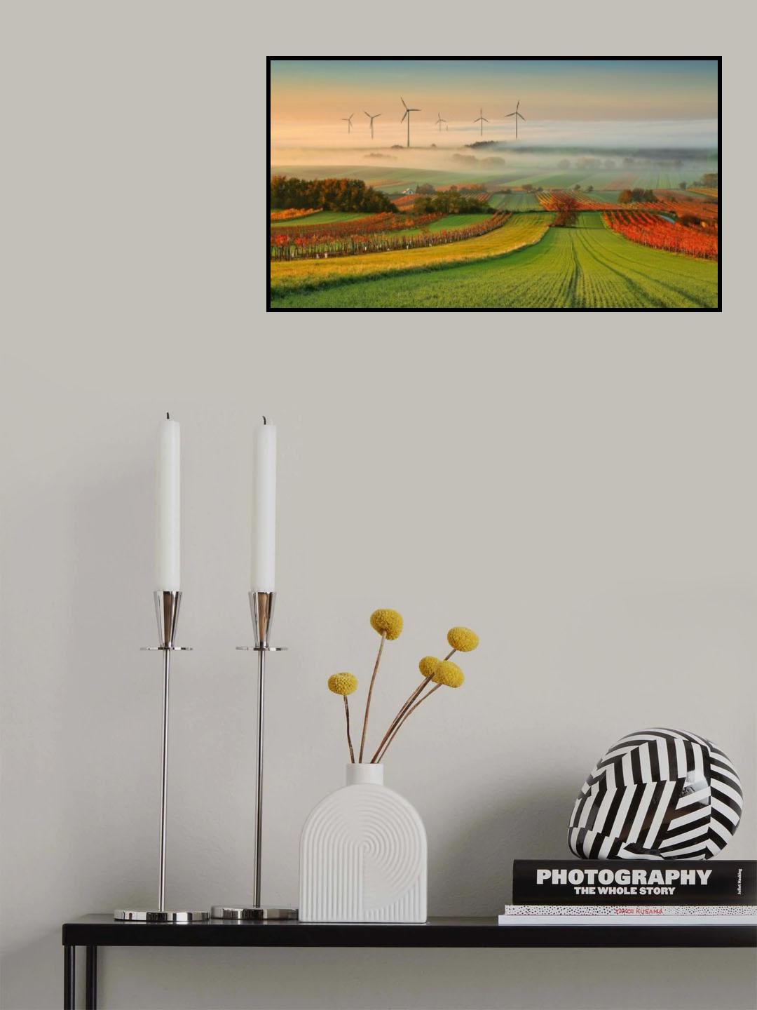 Autumn Atmosphere in Vineyards Poster och Canvastavla