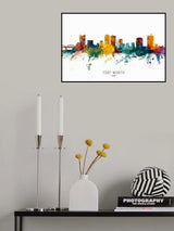 Fort Worth Texas Skyline Poster och Canvastavla
