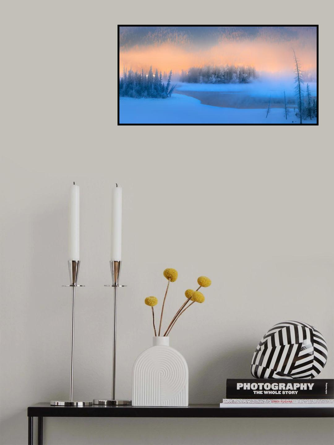 Winter morning mist in the Magic Bay Poster och Canvastavla