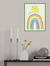 Rainbow Sun and Unicorn Poster och Canvastavla