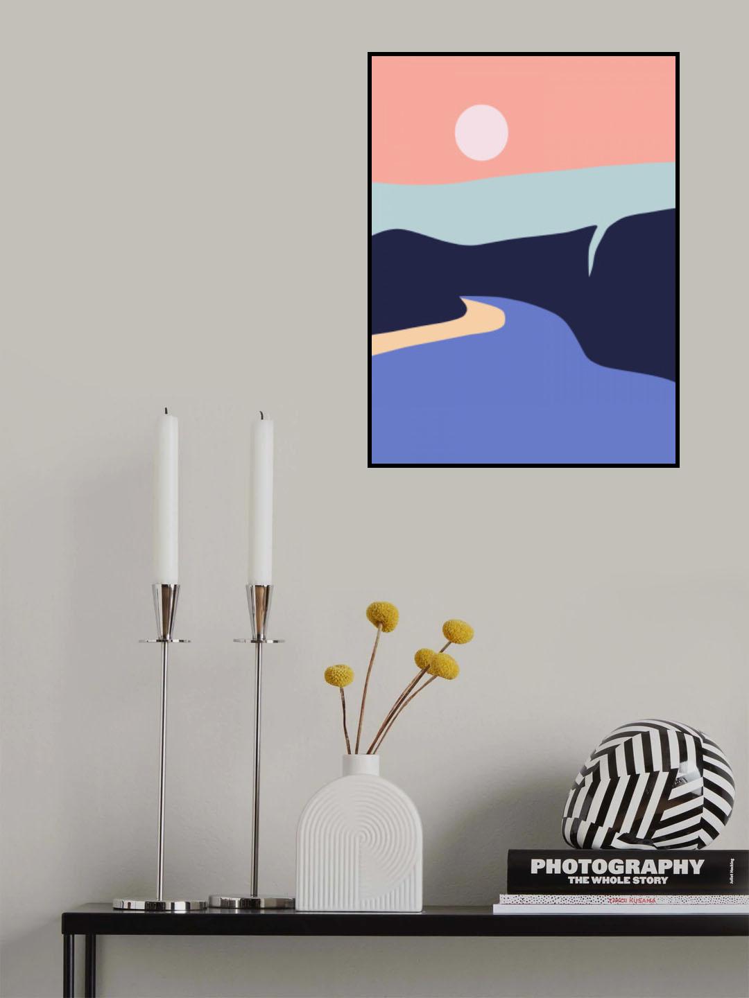 Minimalist Coastal Lagoon Poster och Canvastavla