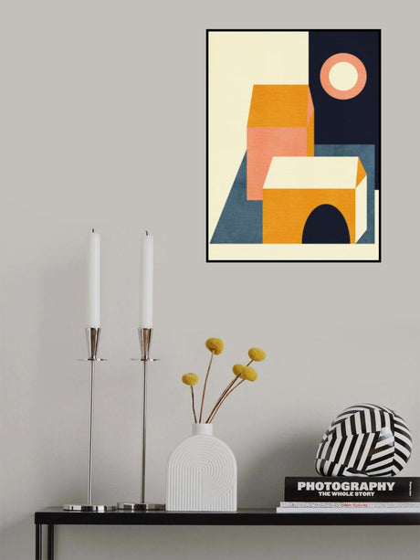 Rainbow Plus Shapes  Blue Mustard11 Poster och Canvastavla