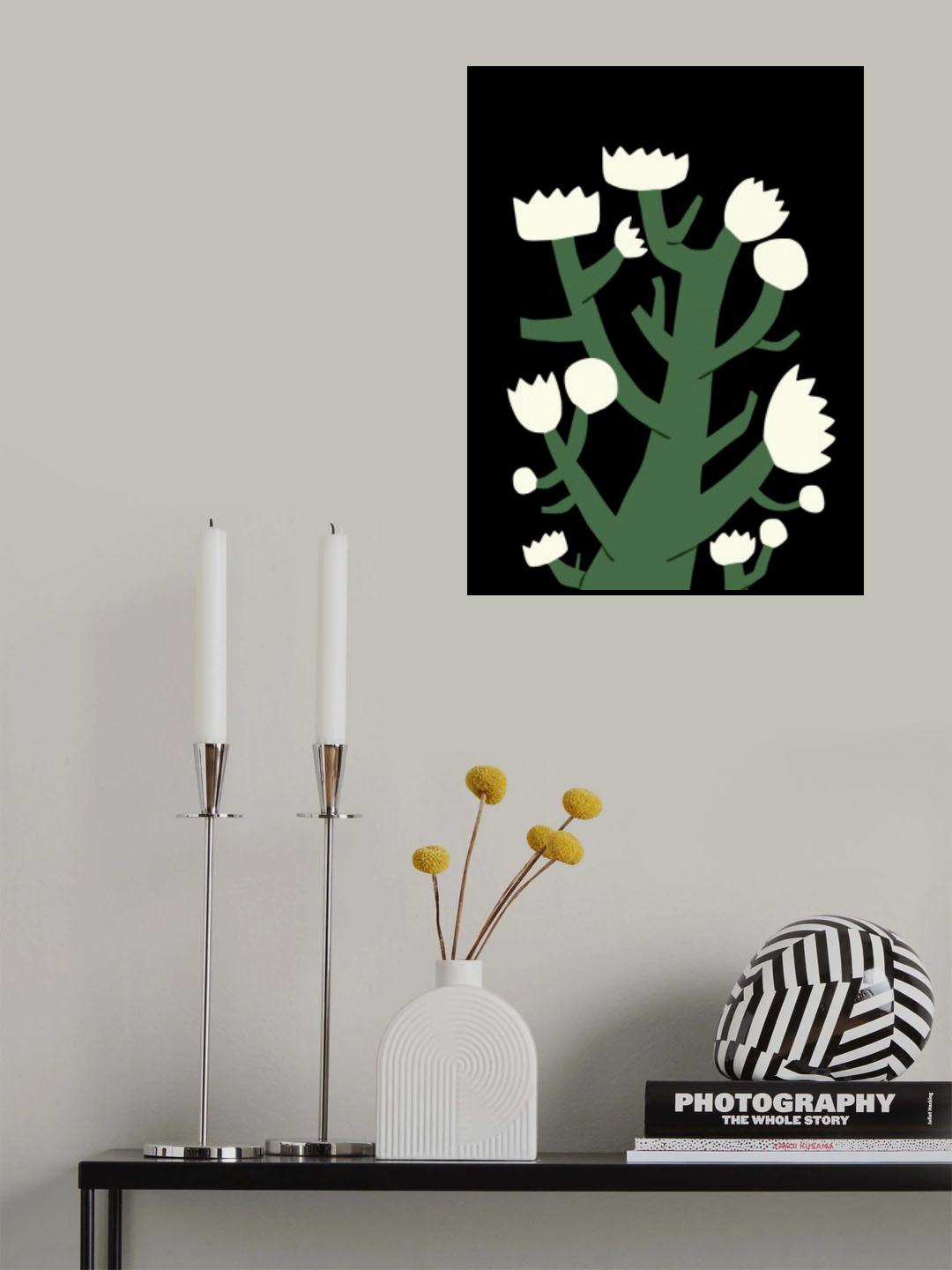 White Bloom Poster och Canvastavla