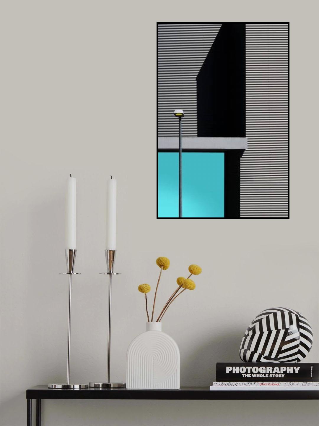 Lamp &amp; blue Window Poster och Canvastavla
