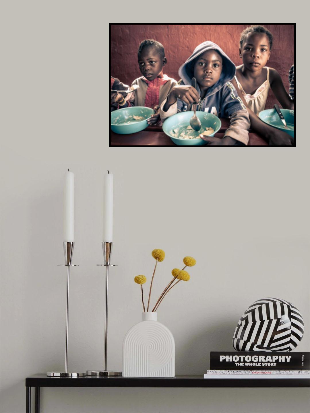 Himba kids at Lunch Poster och Canvastavla