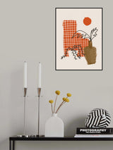 Burnt Orange Garden Sketch Poster och Canvastavla