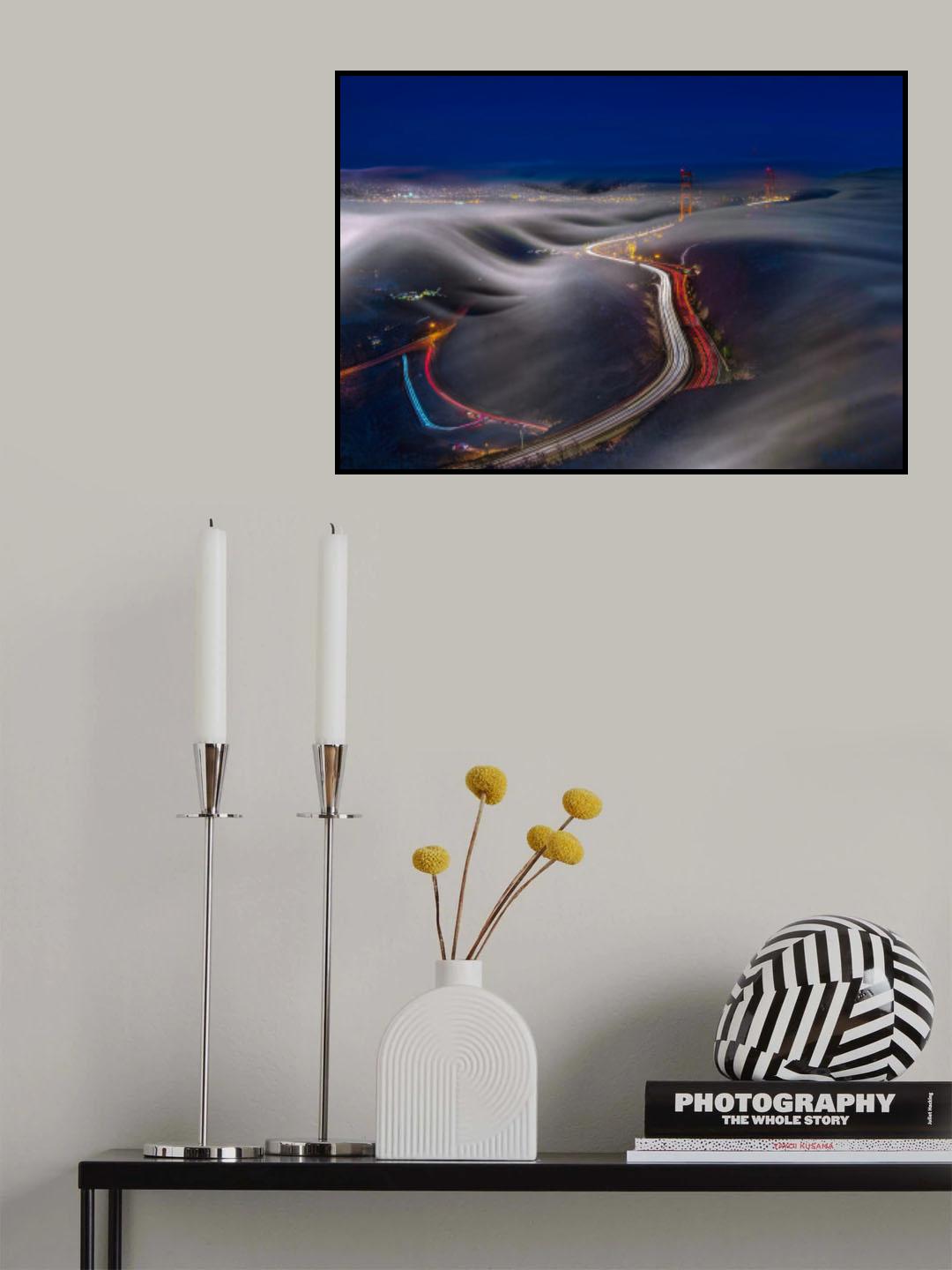 Golden Gate Bridge in Fog Poster och Canvastavla