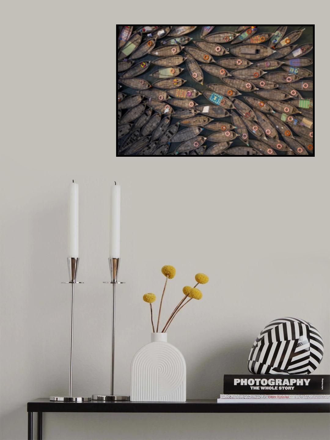 Boats with lifebuoy Poster och Canvastavla