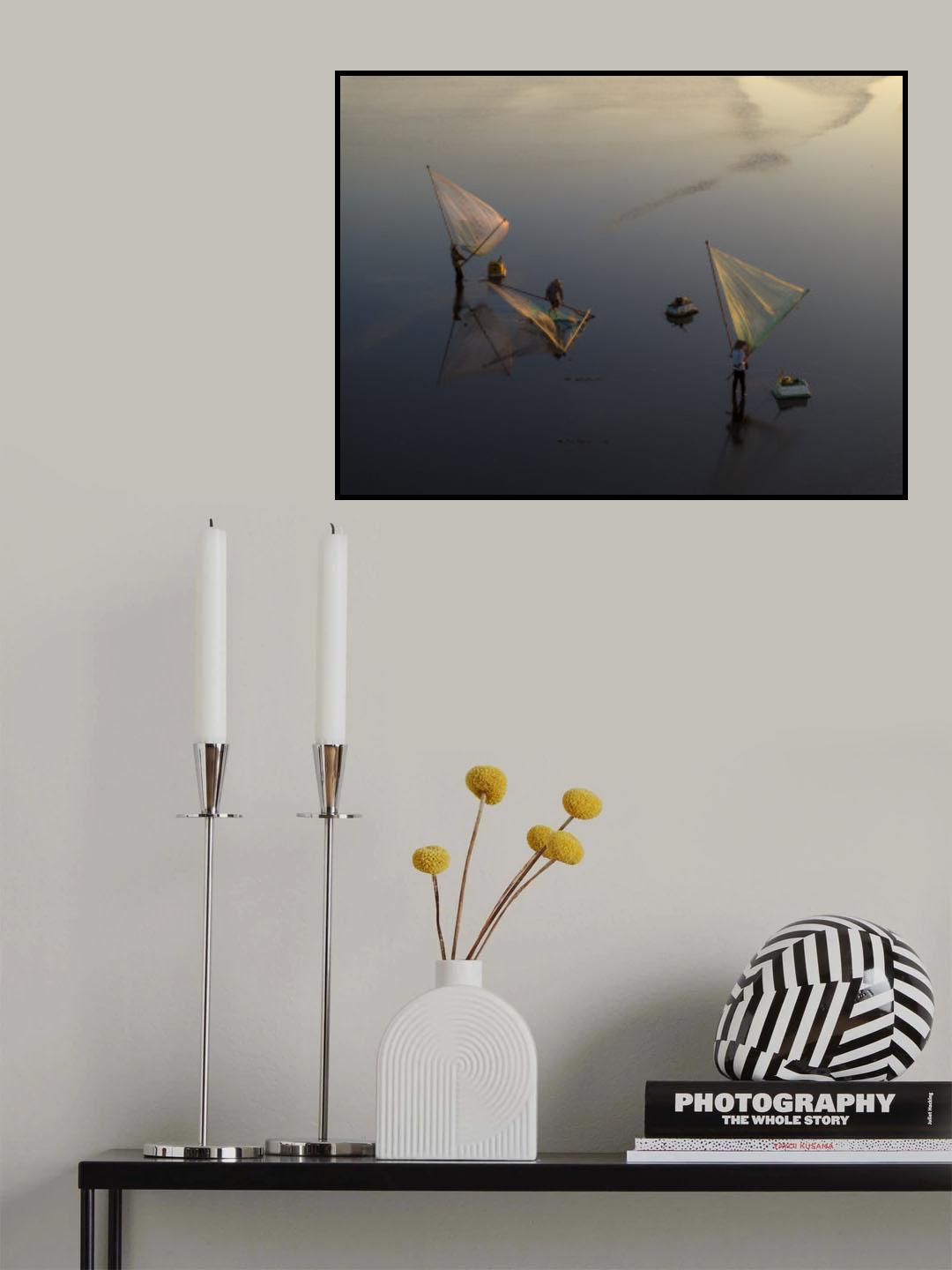 Vietnam Fishing Thái Bình Poster och Canvastavla