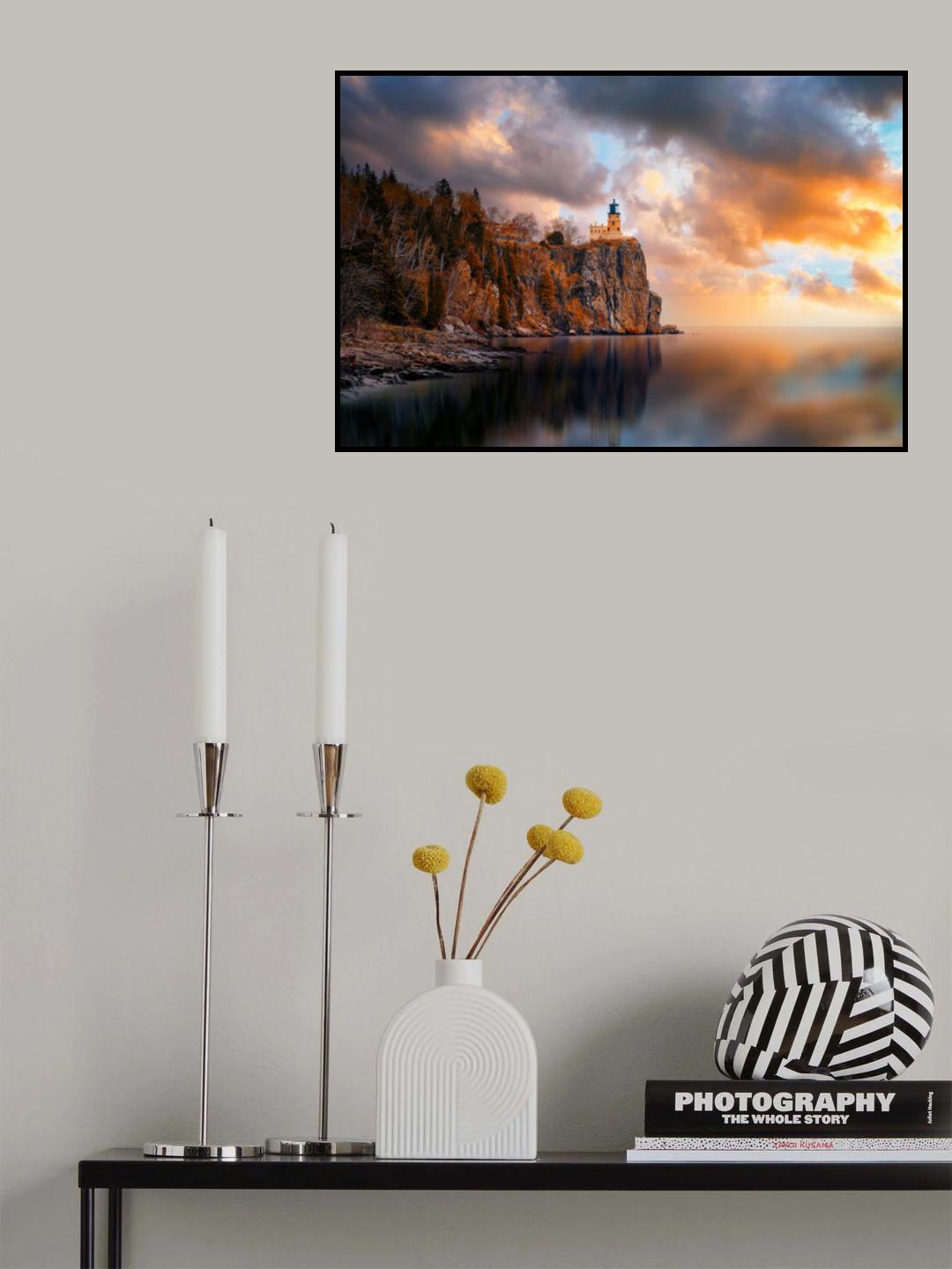 A Cloudy Day at Split Rock Lighthouse Poster och Canvastavla