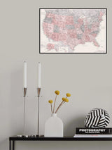 Highly detailed map of the United States, Madelia Poster och Canvastavla
