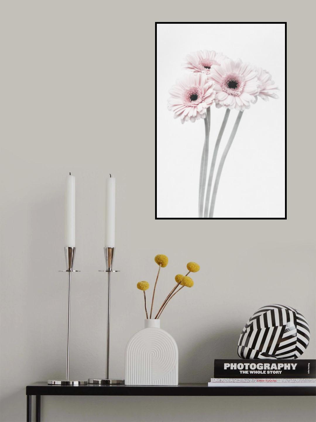 Pink Flowers Poster och Canvastavla