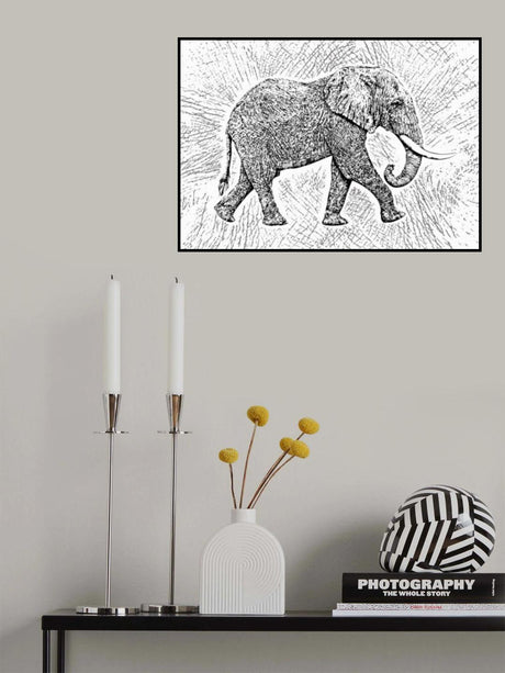 Africa Elephant texture pattern Poster och Canvastavla