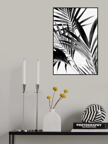 Palm Leaves Black and White 02 Poster och Canvastavla