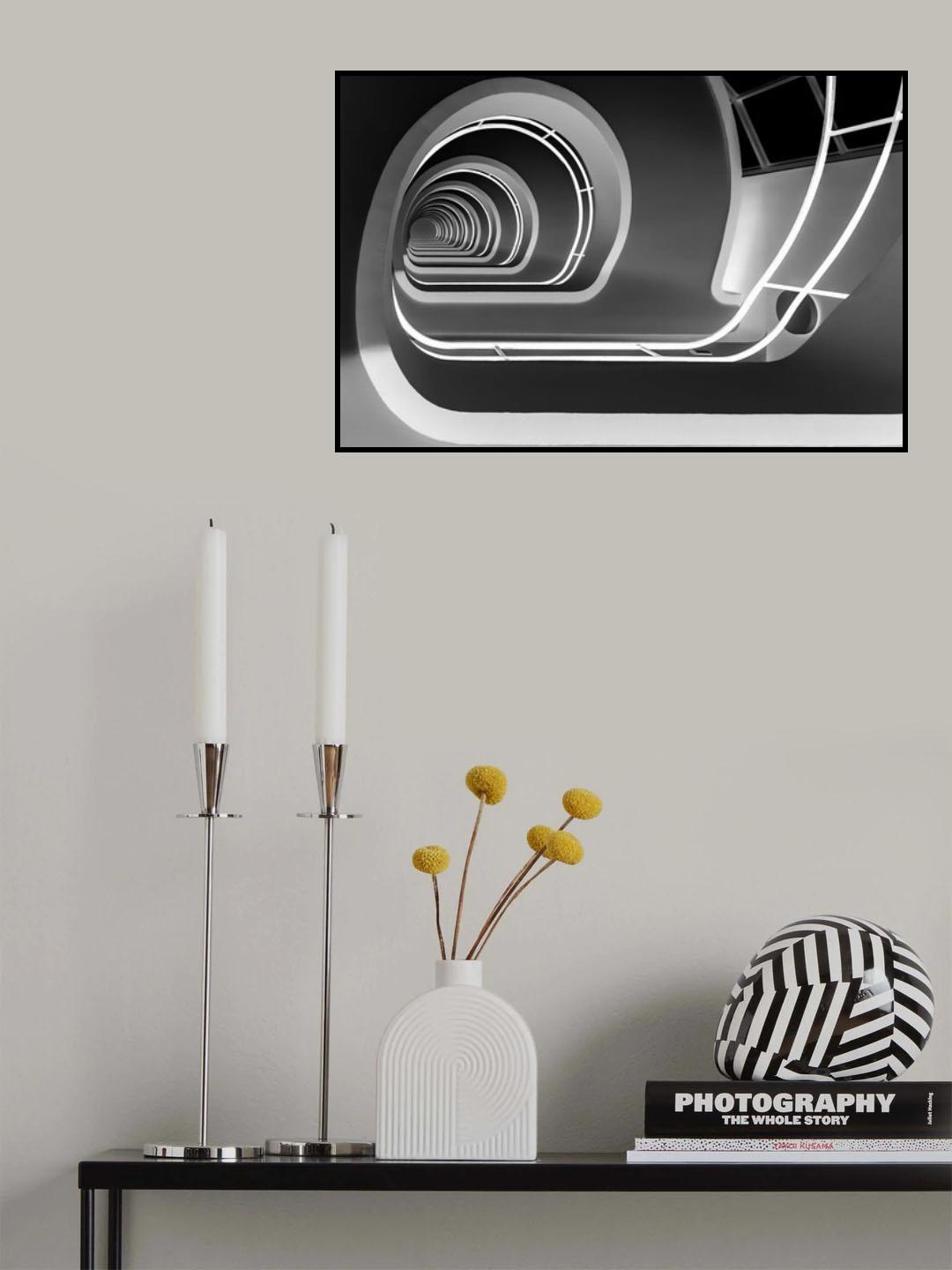 Stairs  B/W Poster och Canvastavla