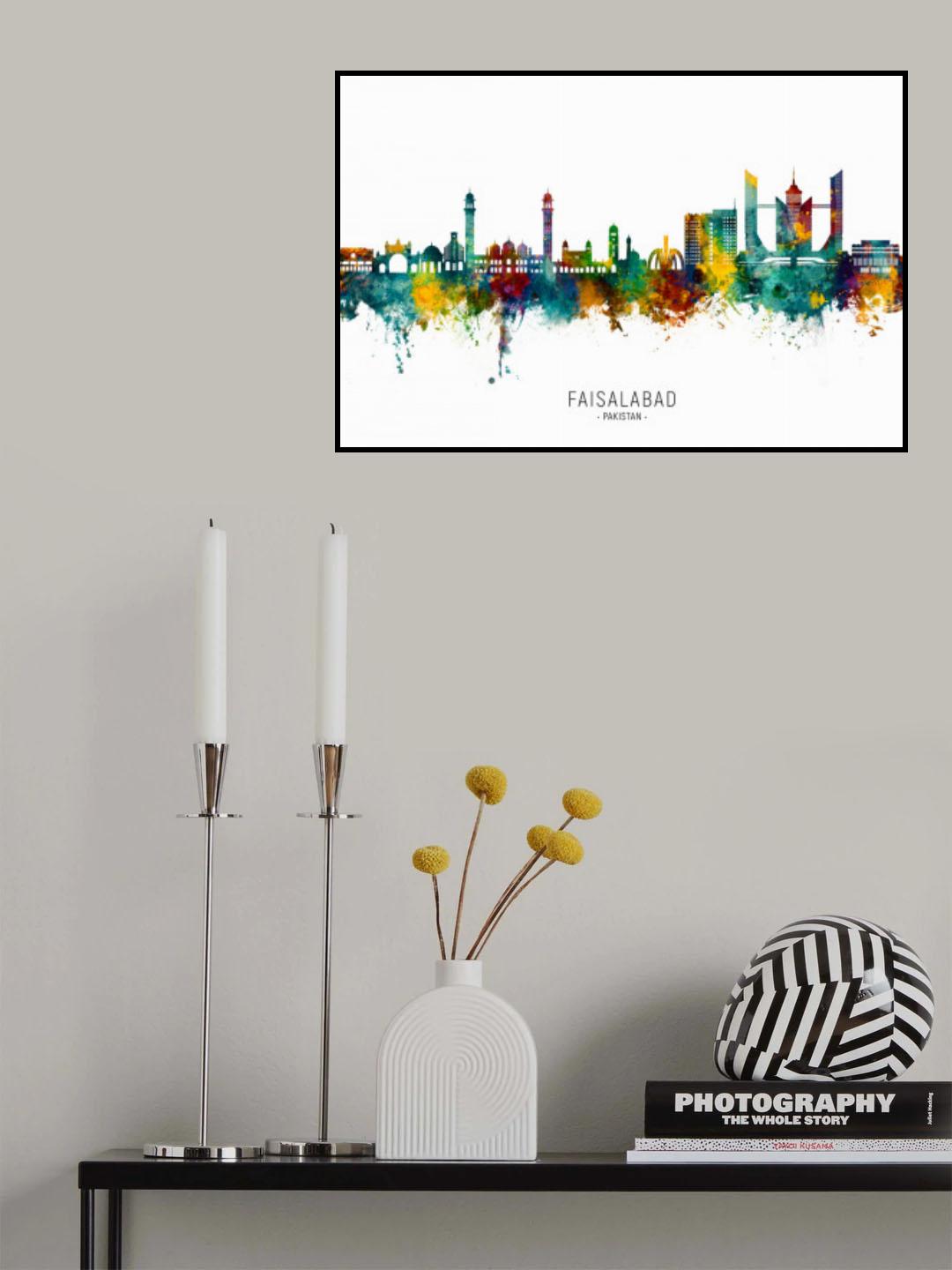 Faisalabad Pakistan Skyline Poster och Canvastavla