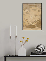 Sepia vintage map of Nîmes France Poster och Canvastavla