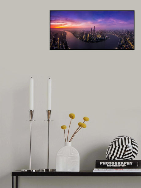 The Morning Glow in Lujiazui Shanghai Poster och Canvastavla