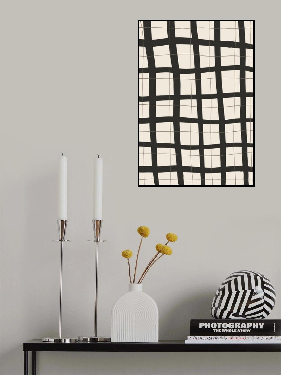 Black Grid Poster och Canvastavla