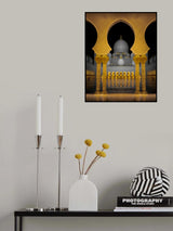 Sheikh Zayed Grand Mosque gold and black Poster och Canvastavla