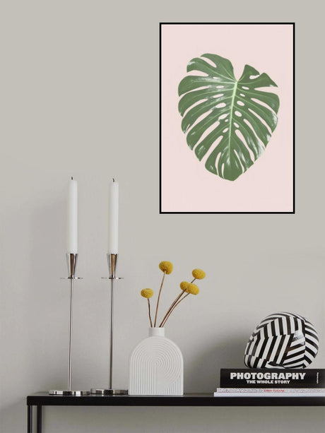 Monstera Leaf Blush Poster och Canvastavla