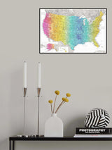 Highly detailed map of the United States, Jude Poster och Canvastavla