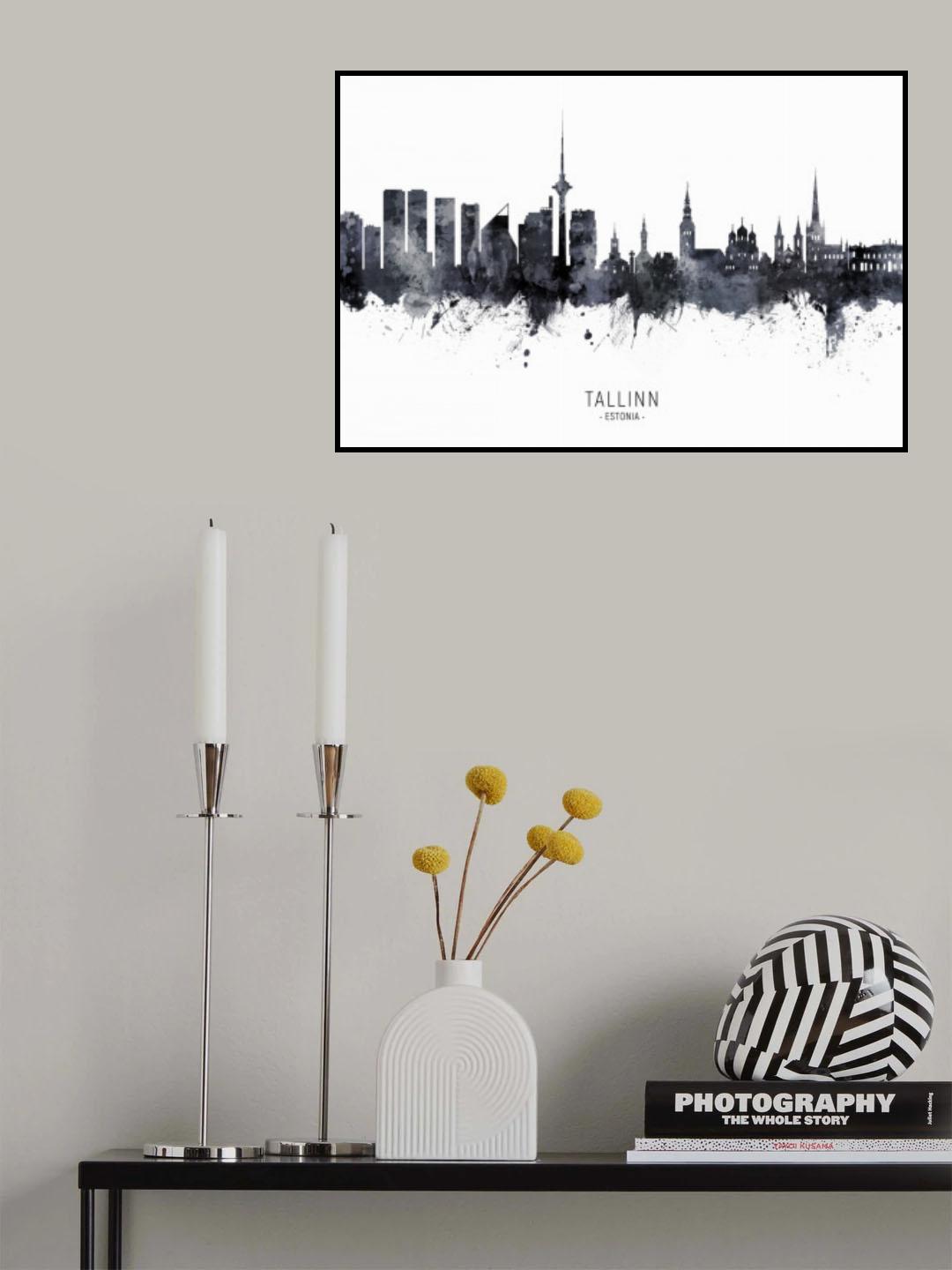 Tallinn Estonia Skyline Poster och Canvastavla