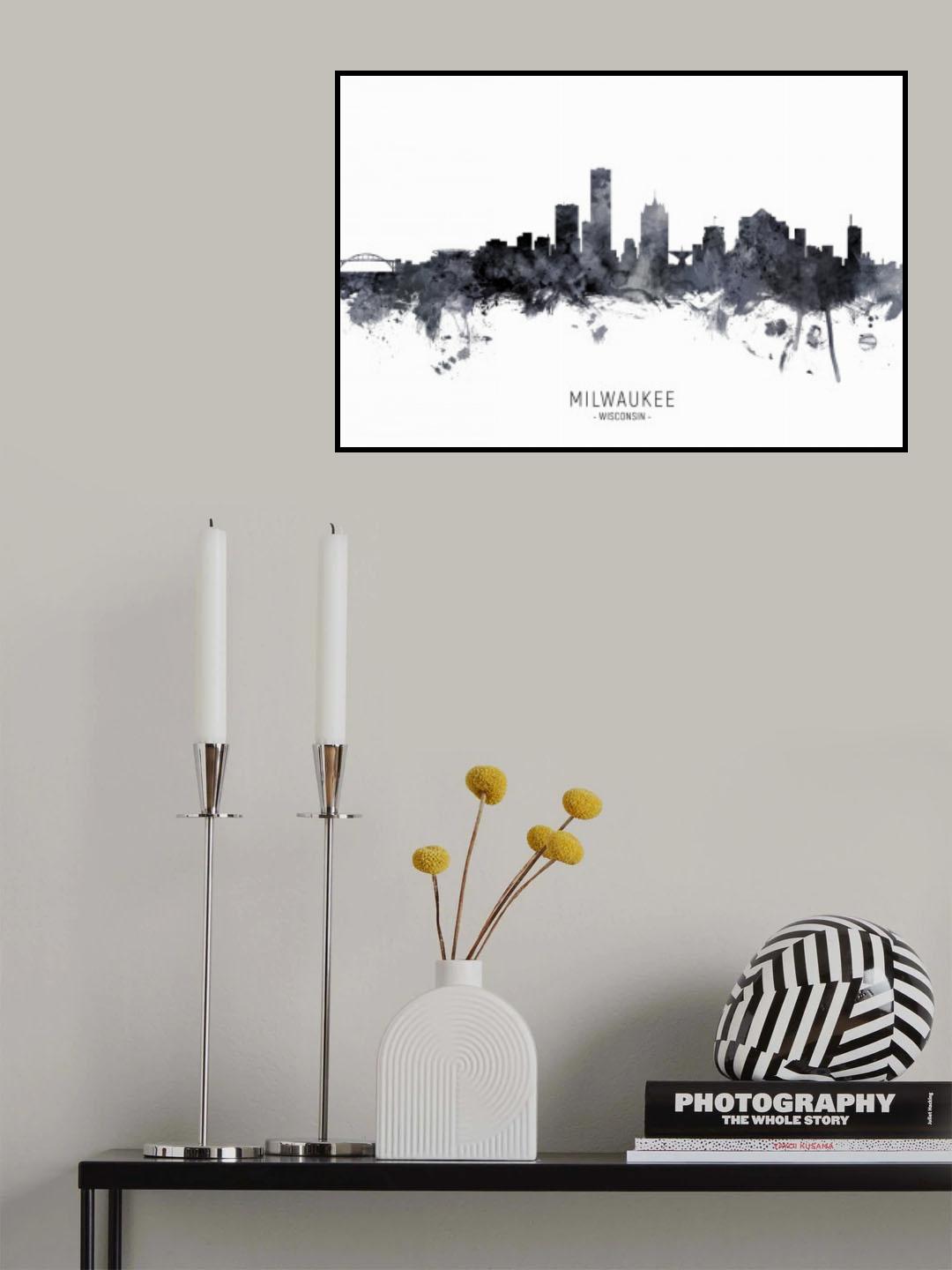 Milwaukee Wisconsin Skyline Poster och Canvastavla