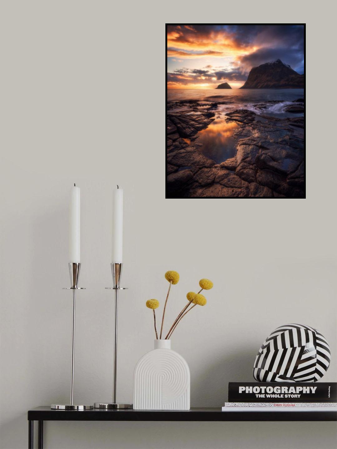 Golden Evening in Haukland Poster och Canvastavla