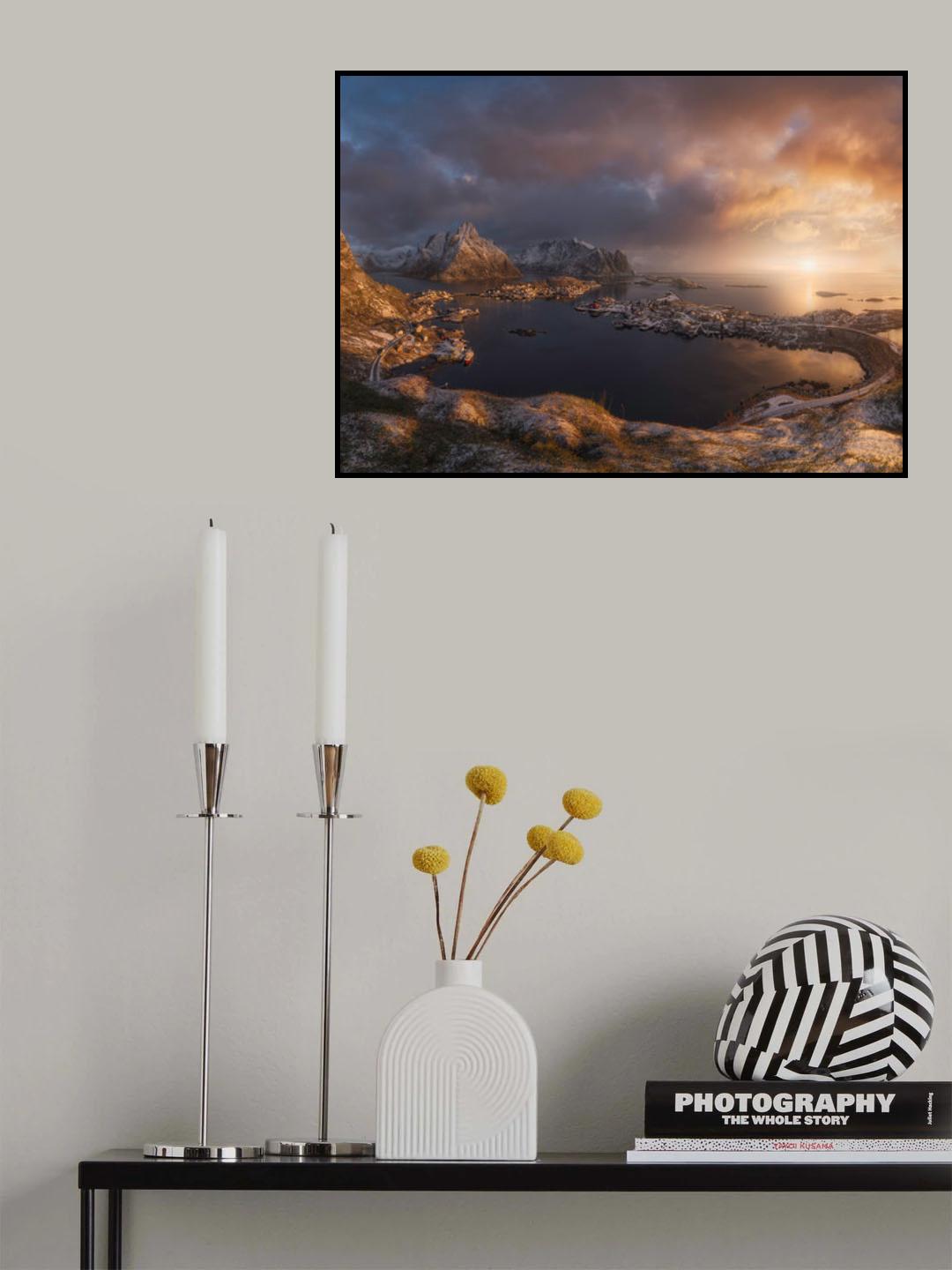 Sunrise over Reine Poster och Canvastavla