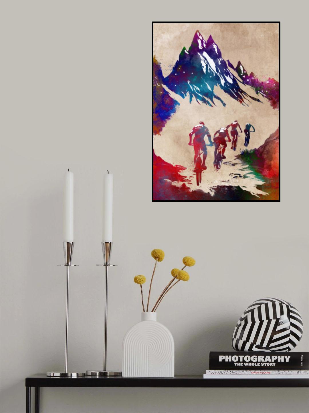 Mountain bikers sport art 43 Poster och Canvastavla
