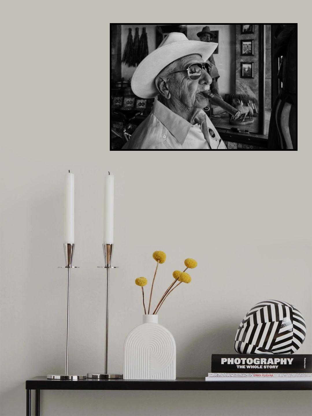 Homme avec cigare Poster och Canvastavla