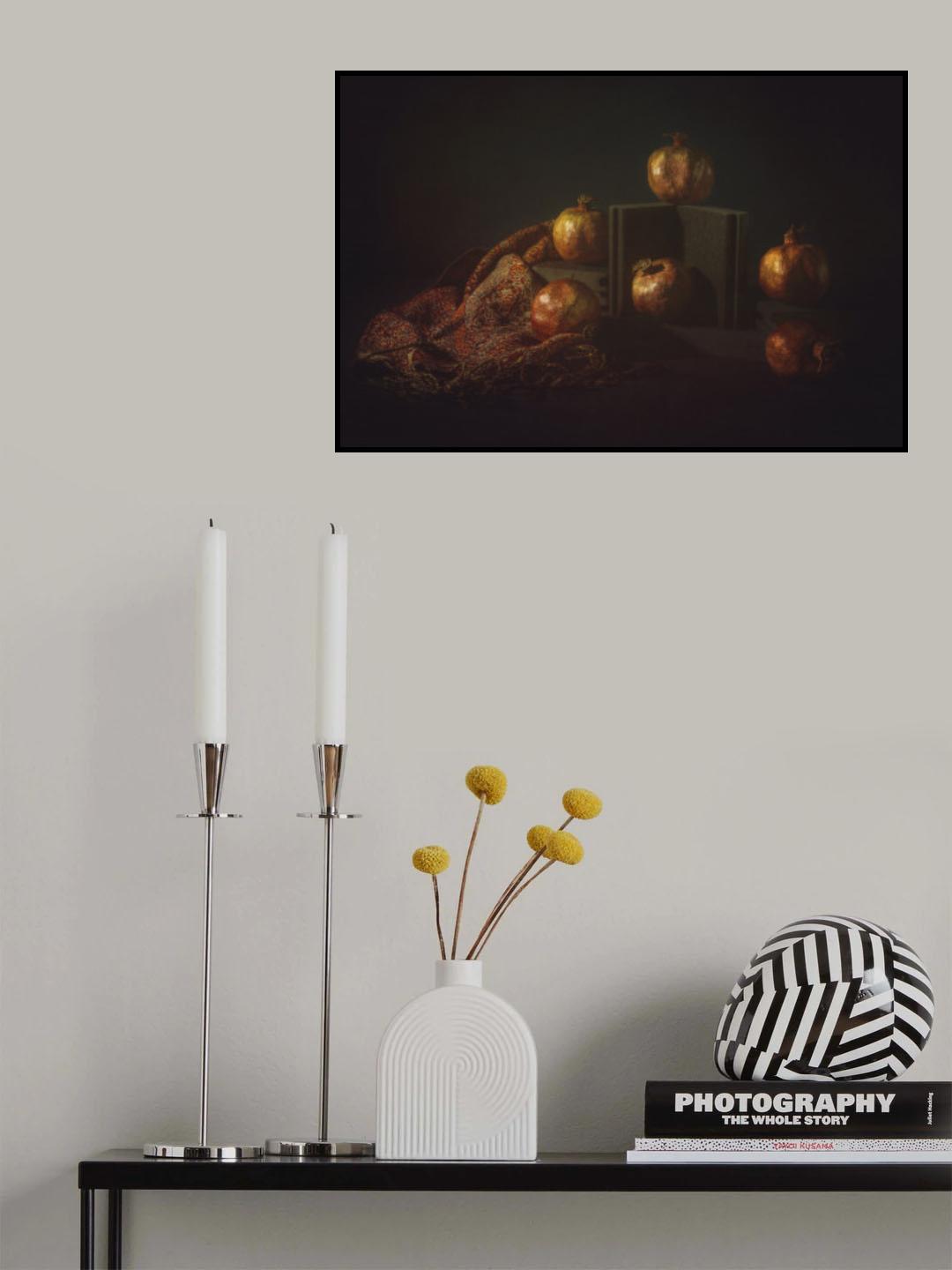 still life of dry pomegranate Poster och Canvastavla