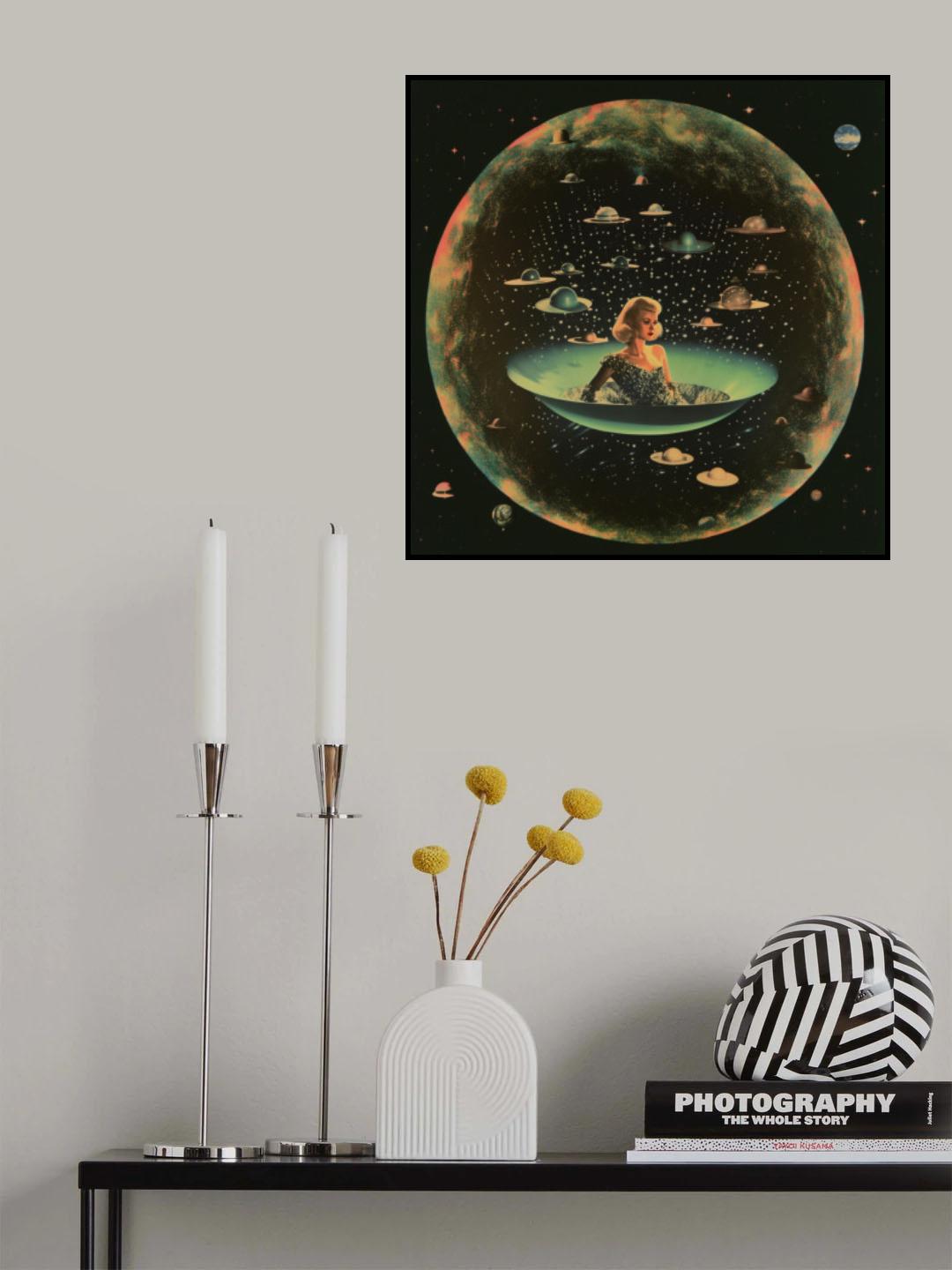 Space Bubble Collage Art Poster och Canvastavla