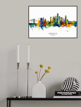Brooklyn New York Skyline Poster och Canvastavla