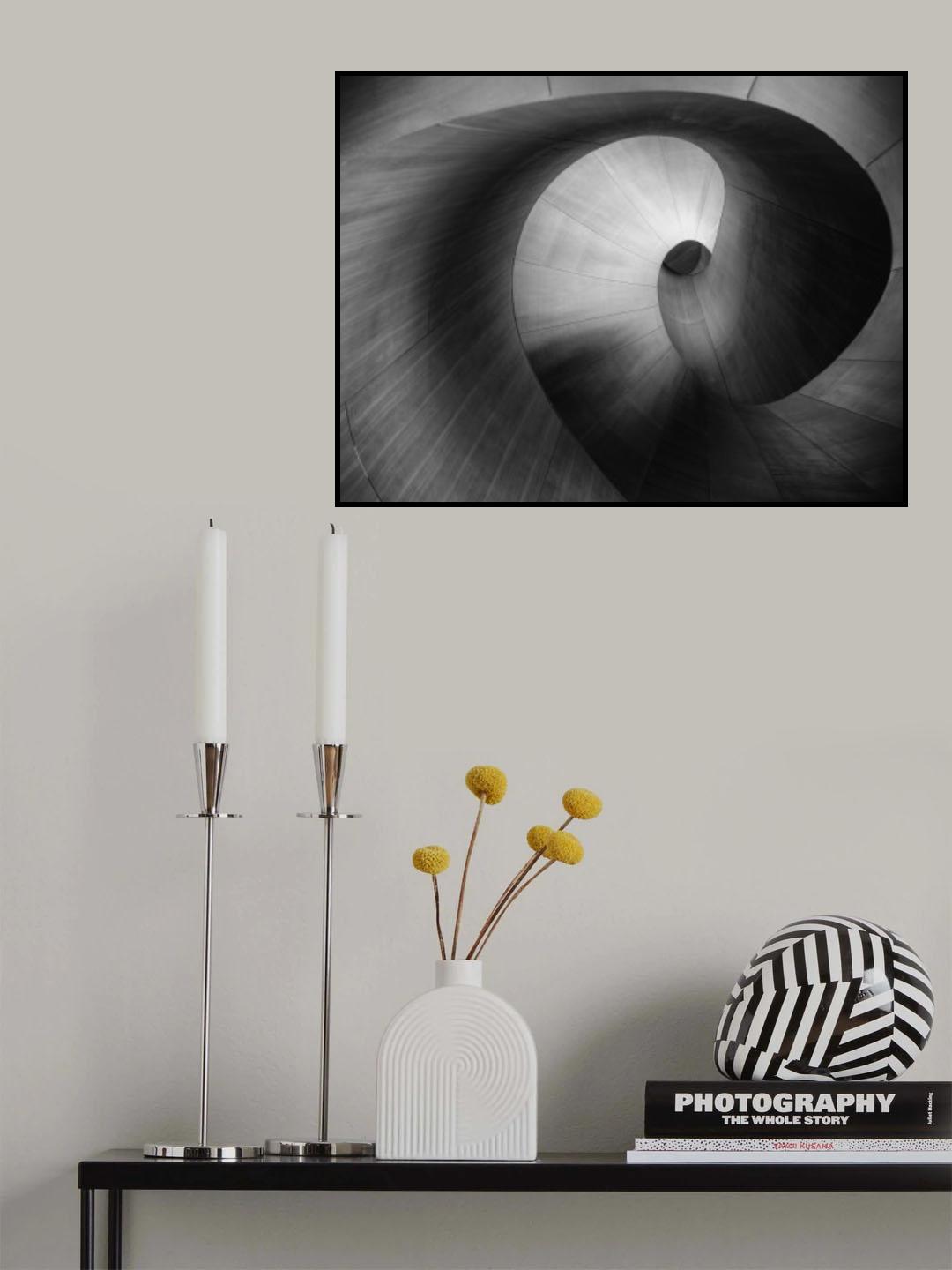 Staircase in black and white Poster och Canvastavla