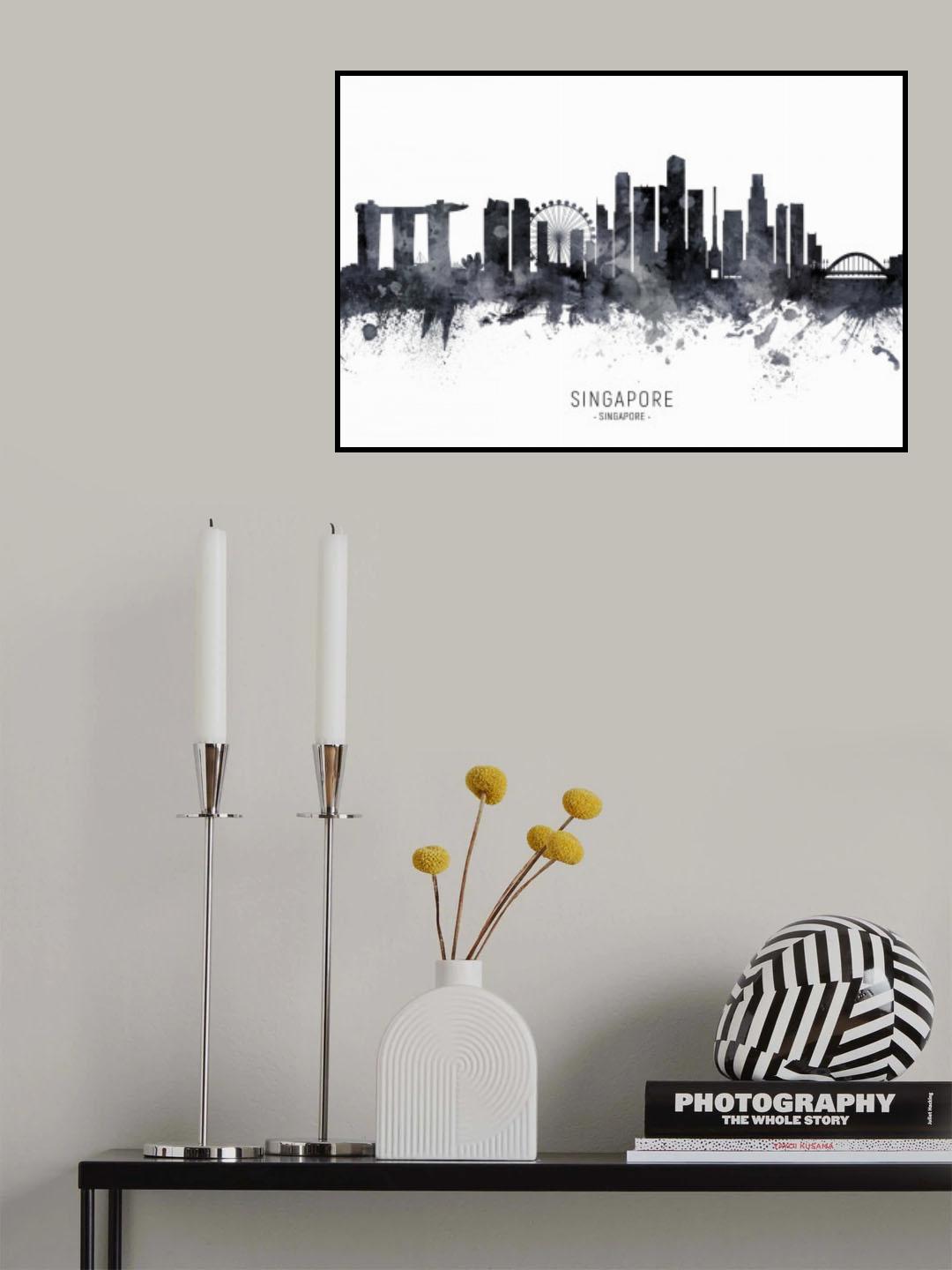 Singapore Skyline Poster och Canvastavla