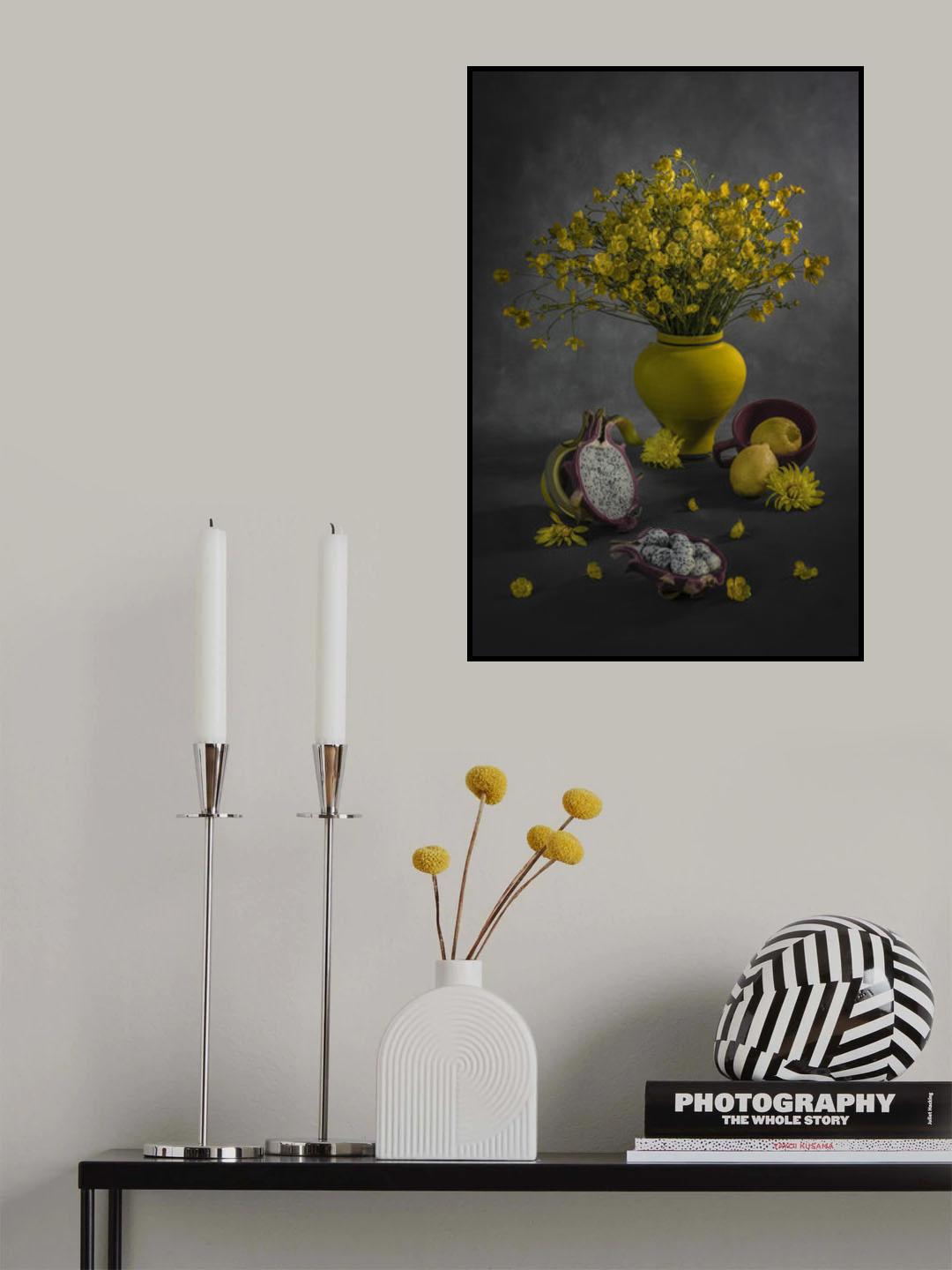 Dragon Fruit and Lemon Poster och Canvastavla