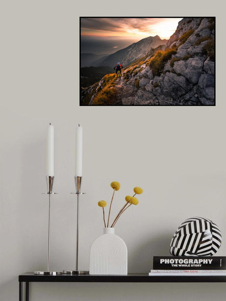 Sunset high alpine ride Poster och Canvastavla