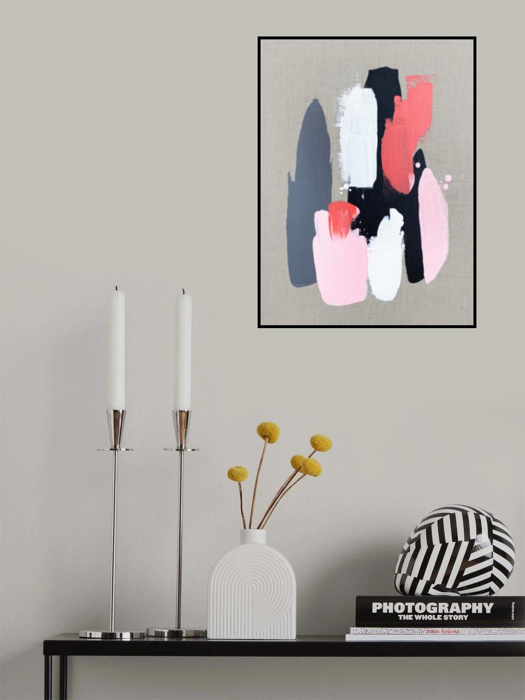 Pink Black and Grey 3 Poster och Canvastavla