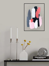 Pink Black and Grey 3 Poster och Canvastavla